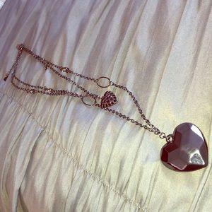 Long black necklace with 2 💕